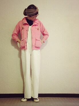 「UNUSED（アンユーズド）のアイテム（オールインワン・サロペット）」を使った、pinokoさん（レディース・162cm）の冬コーディネート