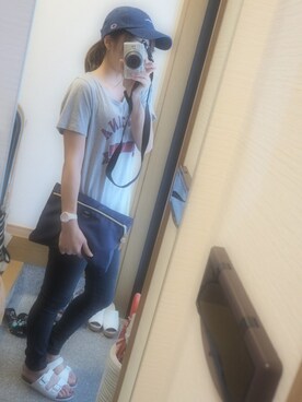 「大学」｜「アイテム（帽子）」を使った、せいかさん（レディース・154cm）の秋コーディネート
