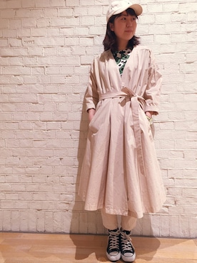 「yuni」｜「アイテム（ノーカラージャケット）」を使った、bulle de savonさん（レディース・158cm）の春コーディネート