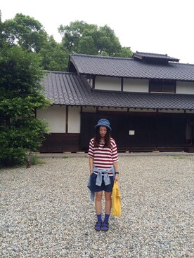 「BIRKENSTOCK（ビルケンシュトック）のアイテム（サンダル、ブラック系）」を使った、Nickyさん（レディース）の夏コーディネート