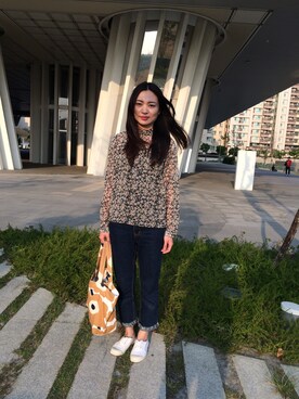 「BENSIMON（ベンシモン）のアイテム（その他シューズ、ホワイト系）」を使った、Nickyさん（レディース）の春コーディネート