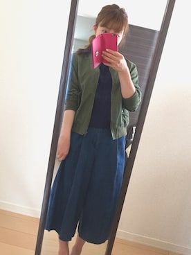 「アイテム（MA-1）」を使った、りおままさん（レディース・146cm・20代）の春コーディネート
