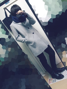 「アイテム（チェスターコート）」を使った、まもるさん（メンズ・182cm・10代）の秋コーディネート