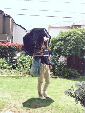 「シャンブル ドゥ シャーム(chambre de charme)」｜「アイテム（トップス）」を使った、kmkmさん（レディース・162cm）の夏コーディネート
