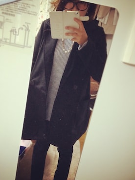 「natural couture（ナチュラルクチュール）のアイテム（ニット/セーター、ブルー系）」を使った、中野綾香さん（レディース・150cm）の春コーディネート