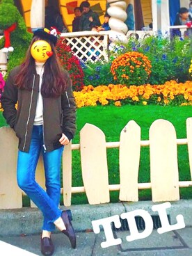 「TDL」｜「アイテム（ブルゾン）」を使った、Aoiさん（レディース・159cm）の秋コーディネート