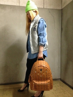 「L.H.P（エルエイチピー）のアイテム（ベスト）」を使った、ERI  TAKEDAさん（レディース・157cm）の春コーディネート