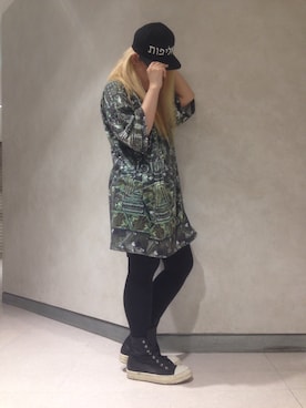 「L.H.P（エルエイチピー）のアイテム（帽子）」を使った、ERI  TAKEDAさん（レディース・165cm）の春コーディネート