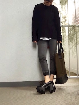 「tricot COMME des GARCONS（トリココムデギャルソン）のアイテム」を使った、RUBBER KILLERさん（レディース・148cm）の秋コーディネート