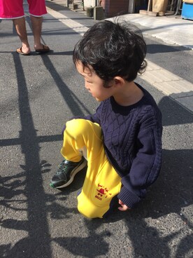 「Right-on KIDS（ライトオンキッズ）のアイテム（ニット/セーター）」を使った、a...yu♡さん（キッズ・100cm）の秋コーディネート