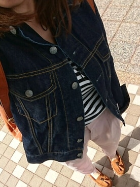 「MOUSSY（マウジー）のアイテム（ジャケット/アウター）」を使った、Nikinikiさん（キッズ・70cm）の秋コーディネート