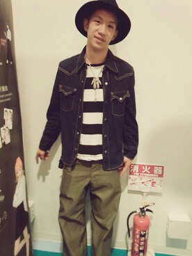 「HTC（エイチティーシー）のアイテム（パンツ）」を使った、KAZUKI YAMADAさん（メンズ・178cm）の夏コーディネート