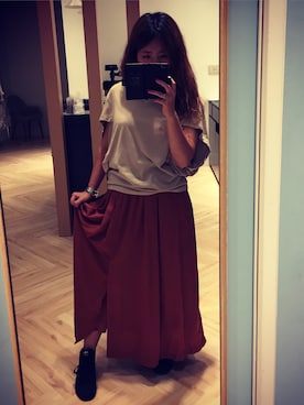 「a.v.v（アーヴェヴェ）のアイテム（トップス）」を使った、しののんさん（レディース・156cm）の秋コーディネート