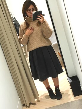 「くつした」｜「アイテム（アクセサリー）」を使った、しののんさん（レディース・156cm）の冬コーディネート