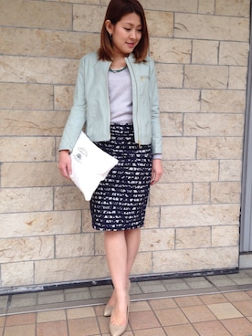 「Chez toi（シェトワ）のアイテム（その他アウター）」を使った、Aikさん（レディース・152cm）の春コーディネート