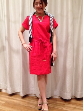 「Chez toi（シェトワ）のアイテム（チュニック）」を使った、Aikさん（レディース・152cm）の夏コーディネート