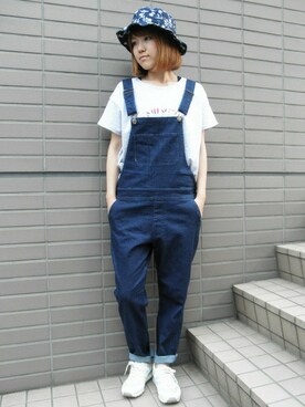 「Factor=（ファクターイコール）のアイテム（帽子）」を使った、Nakamuraさん（レディース・156cm）の夏コーディネート