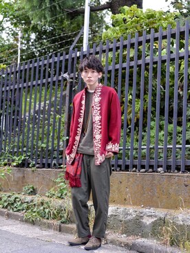 「LEH（レー）のアイテム（その他アウター）」を使った、坂本たかまささん（メンズ・173cm）の夏コーディネート