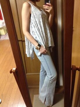 「MARITHE + FRANCOIS GIRBAUD（マリテフランソワジルボー）のアイテム（パンツ）」を使った、kaorinnさん（レディース・158cm）の夏コーディネート