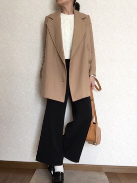 「31 Sons de mode（トランテアン　ソン　ドゥ　モード）のアイテム（チェスターコート）」を使った、kaorinnさん（レディース・158cm）の冬コーディネート