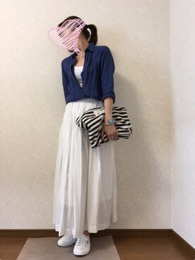 「ブルー x ホワイト」｜kaorinnさん（レディース・158cm）の夏コーディネート