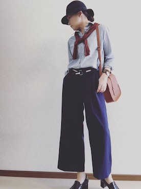 「ボーイフレンドシャツ」｜kaorinnさん（レディース・158cm）の秋コーディネート