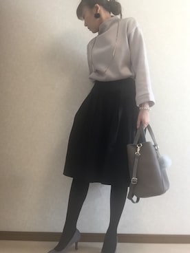 「タイツ×パンプス」｜kaorinnさん（レディース・158cm）の冬コーディネート
