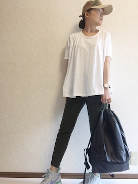 「coca（ANDEX shoes product）（コカ）のアイテム（Tシャツ/カットソー）」を使った、kaorinnさん（レディース・158cm）の春コーディネート