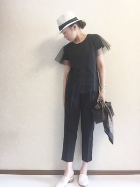 「coca（ANDEX shoes product）（コカ）のアイテム（パンツ）」を使った、kaorinnさん（レディース・158cm）の夏コーディネート