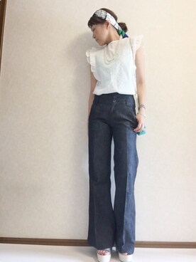 「coca（ANDEX shoes product）（コカ）のアイテム（トップス）」を使った、kaorinnさん（レディース・158cm）の夏コーディネート