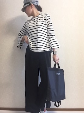「coca（ANDEX shoes product）（コカ）のアイテム（Tシャツ/カットソー）」を使った、kaorinnさん（レディース・158cm）の夏コーディネート
