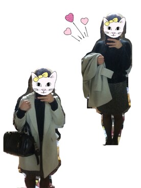 「仕事着」｜「アイテム（チェスターコート）」を使った、7☆さん（レディース・160cm）の冬コーディネート