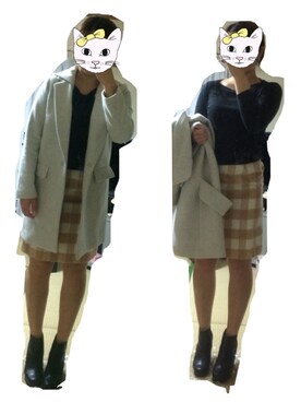 「仕事着」｜「アイテム（チェスターコート）」を使った、7☆さん（レディース・160cm）の冬コーディネート