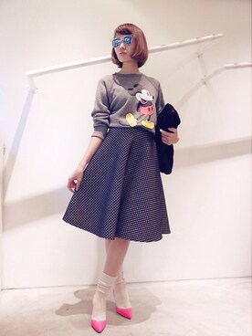 「キャラクタースウェット」｜eyeRONIMさん（レディース・165cm）の秋コーディネート