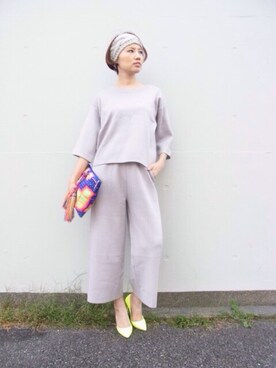 「アイテム（クラッチバッグ、その他）」を使った、eyeRONIMさん（レディース・165cm）の秋コーディネート