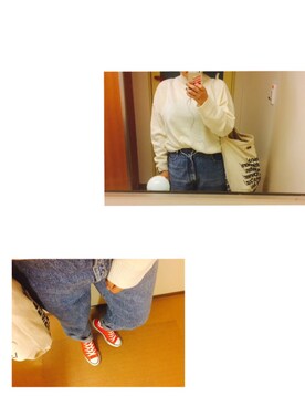 「allstar」｜「アイテム（トートバッグ）」を使った、セイカさん（レディース・156cm）の秋コーディネート