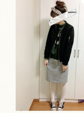 「AS KNOW AS plus（アズノゥアズプラス）のアイテム（ブルゾン）」を使った、ちーゆーさん（レディース・165cm）の冬コーディネート