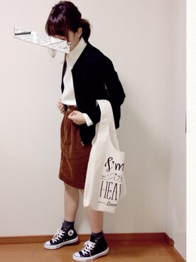 「AS KNOW AS plus（アズノゥアズプラス）のアイテム（ブルゾン）」を使った、ちーゆーさん（レディース・165cm）の秋コーディネート