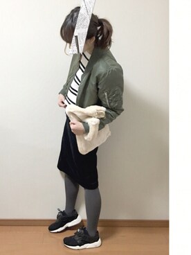 「McGREGOR CLASSIC（マックレガークラシック）のアイテム（スカート）」を使った、ちーゆーさん（レディース・165cm）の冬コーディネート