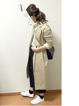 「ウエストイン」｜「アイテム（その他アウター）」を使った、ちーゆーさん（レディース・165cm）の冬コーディネート