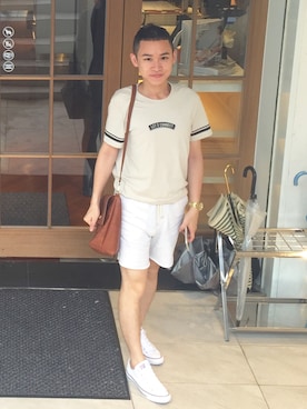 「PULL&BEAR（プルアンドベア）のアイテム（バッグ）」を使った、Cyrusさん（メンズ・165cm）の夏コーディネート
