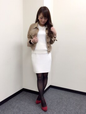 「M.deux（エムドゥ）のアイテム（その他アウター）」を使った、Shiori   さん（レディース・148cm）の秋コーディネート