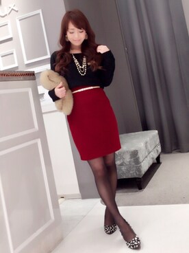 「M.deux（エムドゥ）のアイテム（ニット/セーター）」を使った、Shiori   さん（レディース・148cm）の冬コーディネート