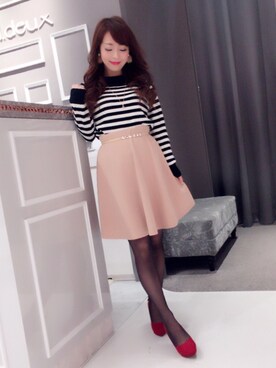 「M.deux（エムドゥ）のアイテム（ニット/セーター）」を使った、Shiori   さん（レディース・148cm）の冬コーディネート