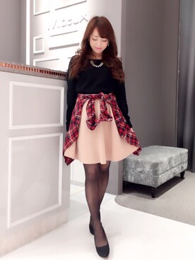 「M.deux（エムドゥ）のアイテム（ニット/セーター）」を使った、Shiori   さん（レディース・148cm）の冬コーディネート