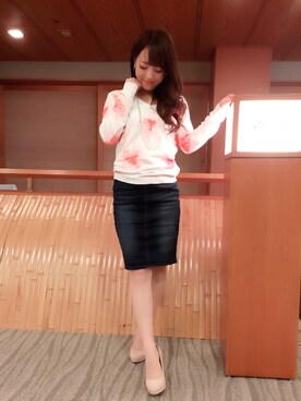「M.deux（エムドゥ）のアイテム（ニット/セーター）」を使った、Shiori   さん（レディース・148cm）の冬コーディネート