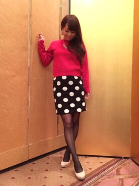 「M.deux（エムドゥ）のアイテム（ニット/セーター）」を使った、Shiori   さん（レディース・148cm）の冬コーディネート