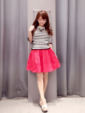 「M.deux（エムドゥ）のアイテム（ニット/セーター）」を使った、Shiori   さん（レディース・148cm）の春コーディネート