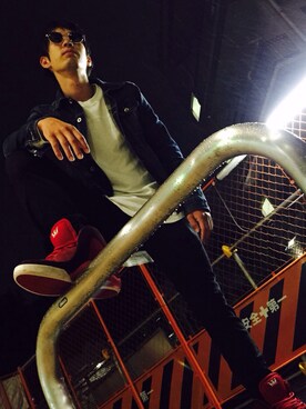 「roshell（ロシェル）のアイテム（デニムジャケット）」を使った、izeerさん（メンズ・175cm）の秋コーディネート