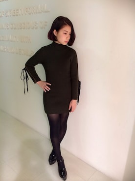 「snidel」｜「アイテム（ワンピース/ドレス）」を使った、reia uchiyamaさん（レディース・161cm）の冬コーディネート